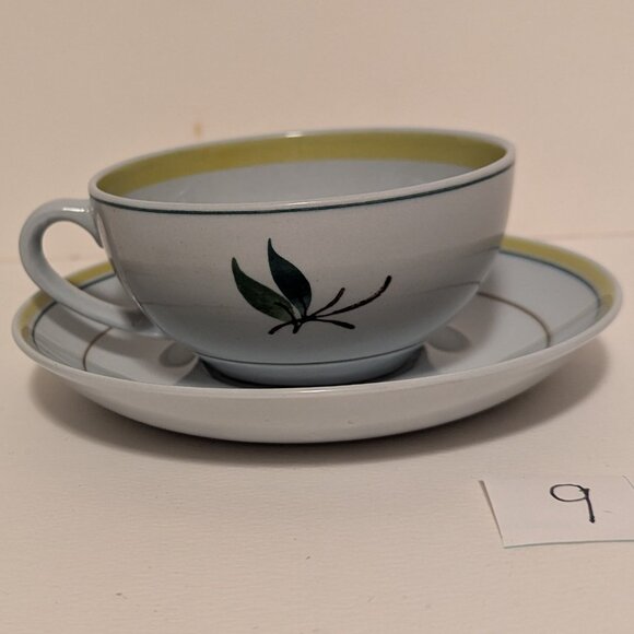 Vintage Handpainted Arabia Finland Windflower Teacup and Saucer with Flaw - Picture 2 of 11